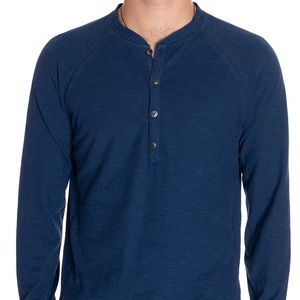 Goodman Brand Henley Slub In Ocean Blue